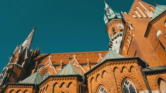 orange and gray church