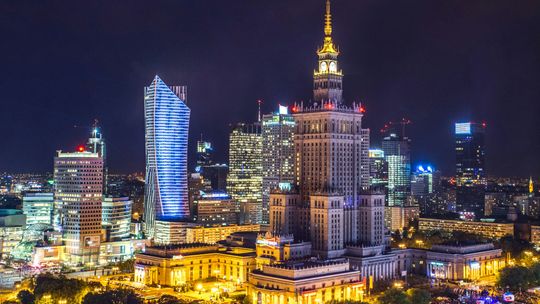 high-rise buildings during night time